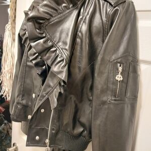 Dereon vegan leather moto jacket